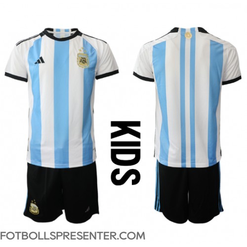 Argentina Hemmatröja Barn VM 2022 Kortärmad (+ korta byxor)